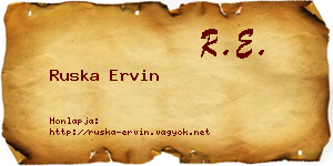 Ruska Ervin névjegykártya