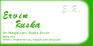 ervin ruska business card